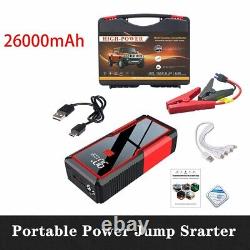 12V Car Jump Starter Power Bank 26000mAh Outdoor Emergency Battery Start Booster