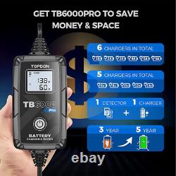2023 TOPDON TB6000Pro Battery Charger 12V Car Battery Charging Cranking Tester