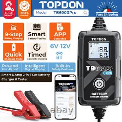 2024 TOPDON TB6000Pro 2-in-1 Car Smart Battery Charger & 12V Battery Tester UK