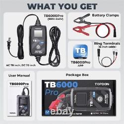 2024 TOPDON TB6000Pro 2-in-1 Smart Car Battery Charger & Battery Tester 6V/12V