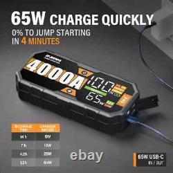 230W 12V Battery Jump Starter 4000A PD 65W Power Bank 30000mAh LED Light UK