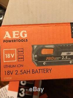 2 X AEG 18v 2.5ah Pro Lithium Ion Batteries Genuine 45wh (L1725R)