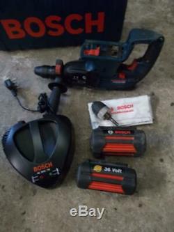 36v Bosch Pro Li-ion Sds+ Hammer Drill Gbh 36vf-li +2 Batteries & Charger & Case