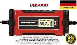 ABSAAR 12V/24V 8A Automatic Smart Fast Trickle Battery Charger LEAD ACID AGM GEL
