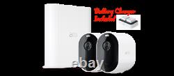 ARLO Pro 3 2K WiFi Security 2 Cameras System Dual Battery Charger Surveillance