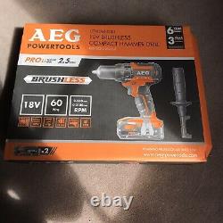 Aeg Pro 18v Brushless Hammer Drill Kit 2 Pro Lithium Ion Batterys & Charger &