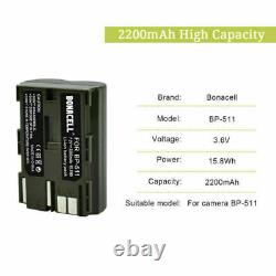BP-511(A) Battery +LCD Dual Charger For Canon EOS 20D 30D 40D 50D 300D FV10 Pro1