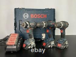 Bosch 18v 2 x Drill & Impact Driver GSB1800 and GDR18-Li Professional + Case