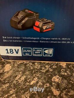 Bosch 18v GSB 18V-21 Professional Combi Hammer Drill, 2 Batteries, Charger, Case