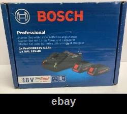 Bosch 2 x 4Ah Battery + Charger Professional GAL 18V-40 18V Battery Starter Set