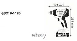 Bosch GDX 18V-180 2x5.0Ah Impact/Driver 18V 180Nm 3.2lbs 170mm LED Charger 220V