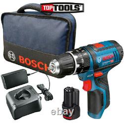 Bosch GSB 12V-15 Professional Combi Drill + 1 x 2Ah Battery, Charger & Tool Bag