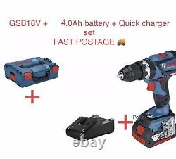 Bosch GSB 18V-60C L-BOXX 136 +? 1X 4.0 AH Battery, Charger, ? VAT invoice