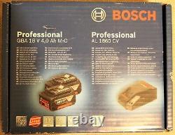 Bosch Pro 18V Battery Set 2 x GBA 18V 4.0Ah Batteries + AL 1860 CV Fast Charger