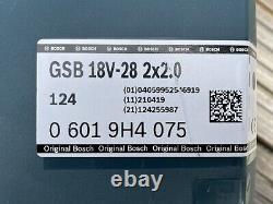 Bosch Professional Cordless Drill GSB 18v-28 Set Box 2x2Ah Batteries Charge