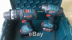 Bosch Professional Gdr18v-li Impact Driver + Gsb1800 Combi Drill Twin Kit + Bats