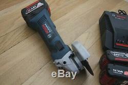 Bosch professional GWS 18 V-LI Cordless 18v Grinder with 3 batteries and charger