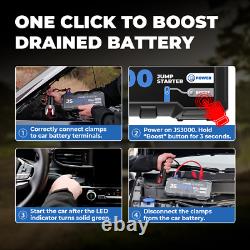 Car Van Truck PRO Portable jump Starter Kit Advanced Battery Charger 24000mAh