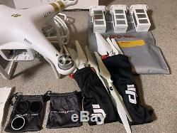 DJI Phantom Professional 4k Drone 3 Batteries, 2 Chargers, Lens Filters