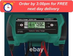 Ecobat Car Battery Charger 12/24V 16Amp EBC16UK Professional Quality 9 Stage