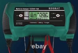 Ecobat Car Battery Charger 12/24V 16Amp EBC16UK Professional Quality 9 Stage