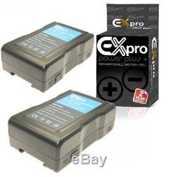 Ex-Pro BP-150W 150wh Camera V Mount Lock Li-ion Battery x2 +Dual Channel Charger