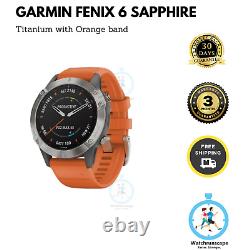 Garmin Fenix 6 Pro Sapphire Titanium Smartwatch GPS 47mm Charger music maps band