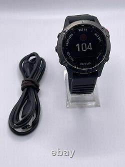 Garmin Fenix 6 Pro Solar 47mm Smartwatch Black Band GPS Charger Strap Watch