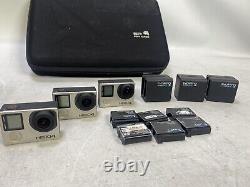 Go pro hero 4 package 3 cameras, batteries, case, chargers