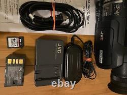 Great Gift JVC GY-HM150 Pro HD Camcorder with XLR Shotgun Mic, Battery, Charger