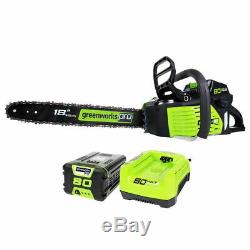 Greenworks PRO 18-Inch 80V Cordless Chainsaw Battery & Charger Included GCS80420