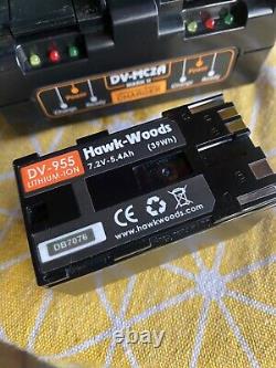 Hawkwoods 2xDV-955 Batteries and charger. Canon BP-955 compatible