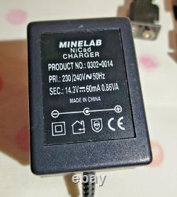Minelab RECHARGEABLE battery XS 2A PRO charger 5905-0009 connector strip holders