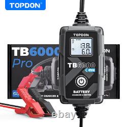 NEWEST! TOPDON TB6000Pro 6Amp 2-in-1 Car Battery Charger & Battery Tester 6V/12V