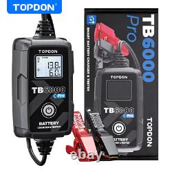 NEW! TOPDON TB6000Pro 6Amp 2-in-1 Car Battery Charger & Battery Tester 6V/12V UK