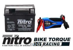 Nitro NT4L AGM Gel Battery + Charger to fit RIEJU RS2 50 Pro (06-10)