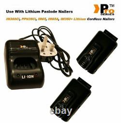 Pro Series 1 x Lithium Charger Base & 2 x Lithium battery Paslode Replacement