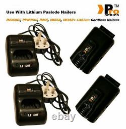 Pro Series 2 x Lithium Charger Base & 2 x Lithium battery Paslode Replacement