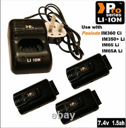 Pro Series Lithium Charger Base & 3 x Lithium battery Paslode Replacement