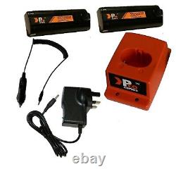 Pro Series charger set for Paslode IM65A 2 x Battery/mains charger set/In car 05