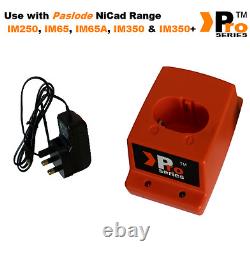 Pro Series charger set for Paslode IM65A 2 x Battery/mains charger set/In car 05