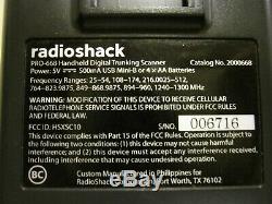 RADIOSHACK Pro-668 Digital Trunking Scanner + 800mhz Antenna + Batteries Charger