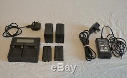 SONY HXR-NX3 Video camera with batteries, led light, dual charger and sd cards