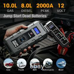Smart V2000Pros 12V Car Jump Starter 2000 Amp Booster Battery Tester Power Bank