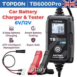 TOPDON TB6000Pro 2in1 Smart Car Battery Charger 12V Battery Load Tester Analyzer