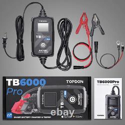 TOPDON TB6000Pro 2in1 Smart Car Battery Charger 12V Battery Load Tester Analyzer