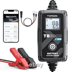 TOPDON TB6000Pro Battery Charger 6A 6V/12V Portable Trickle Charger Maintainer