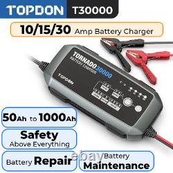 TOPDON TORNADO30000 30A 6/12/24V Professional Car Battery Charger with 12 Modes