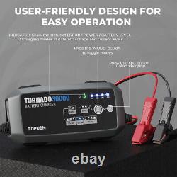 TOPDON TORNADO30000 30A 6/12/24V Professional Car Battery Charger with 12 Modes