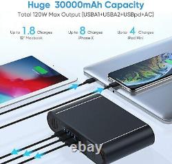 USB C Power Bank 30000mAh 100/150W max PD AC Outlet Emergency Portable Charger